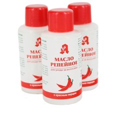 Аптечный союз Масло репейное с красным перцем для волос, 80 мл, 3 шт.