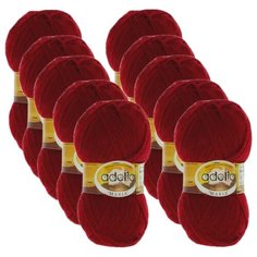Пряжа Adelia Maria, 100 % акрил, 50 г, 227 м, 10 шт., №09 бордовый