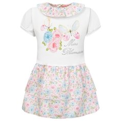 Платье Blumarine размер 86, белый/розовый/голубой