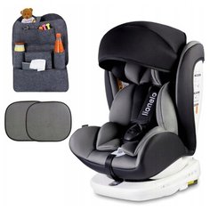 Автокресло группа 0/1/2/3 (до 36 кг) Lionelo Bastiaan 360 Isofix (+ шторки и органайзер), grey