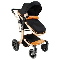Коляска-трансформер Farfello Aimile 608-02-C black, цвет шасси: золотистый