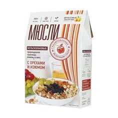 Мюсли Фруктовая Энергия мультизлаковые с орехами и изюмом, коробка, 270 г