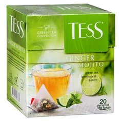 Чай зеленый Tess Ginger mojito в пирамидках, 20 шт.