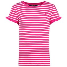 Футболка Ralph Lauren размер 104, белый/розовый/полоска