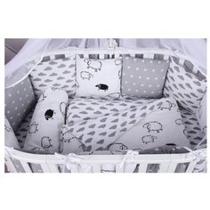 Amarobaby бортик Good Night белый/серый