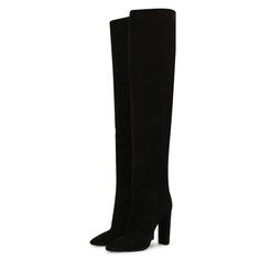 Замшевые ботфорты Saint Laurent