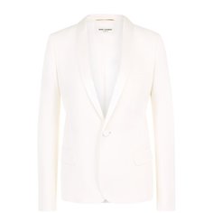 Однотонный шерстяной жакет на одной пуговице Saint Laurent
