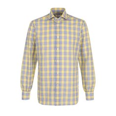 Рубашка из смеси хлопка и льна Kiton