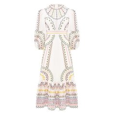 Платье из смеси льна и хлопка Zimmermann