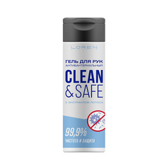 LOREN COSMETIC Гель для рук с антибактериальным эффектом Clean&Safe с экстрактом Лотоса