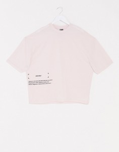 Розовая oversized-футболка с надписью ASOS DESIGN-Розовый