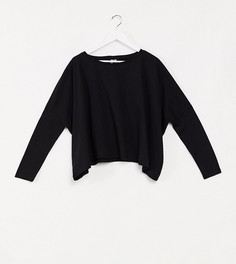 Черный свободный топ с рукавами "летучая мышь" ASOS DESIGN Tall