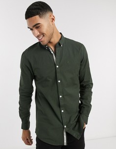 Оксфордская рубашка цвета хаки с длинными рукавами River Island-Зеленый