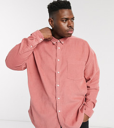 Розовая вельветовая oversized-рубашка в стиле 90-х ASOS DESIGN Plus-Розовый