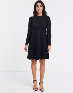 Черное короткое приталенное платье Vero Moda-Черный