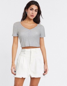 Белая джинсовая мини-юбка Free People-Белый