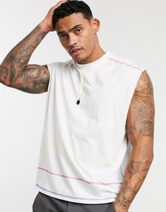 Белая oversized-футболка без рукавов из органического хлопка ASOS DESIGN-Белый