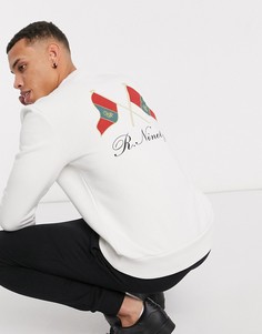 Белый свитшот с принтом на груди и сзади River Island