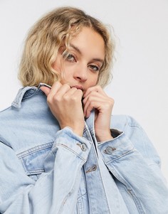 Джинсовая куртка с объемными рукавами Topshop-Синий