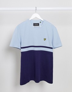 Футболка со вставкой в полоску Lyle & Scott-Синий