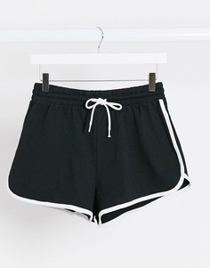Черные трикотажные шорты из органического хлопка Monki-Черный