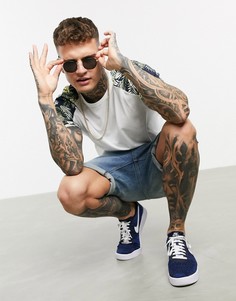 Белая футболка с принтом на рукавах реглан Jack & Jones Originals-Белый