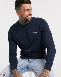 Темно-синий свитшот с круглым вырезом и логотипом Jack & Jones Originals