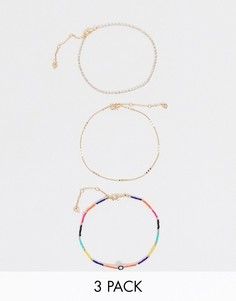 Набор из 3 браслетов на ногу (разноцветный/др.) ALDO Edenawet-Золотой