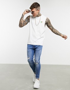 Белая майка с принтом на спине Jack & Jones Originals-Белый