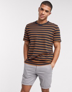 Темно-синяя мягкая футболка в полоску Jack & Jones Premium-Темно-синий