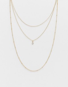Позолоченное ожерелье с цепочками в три ряда Saint Lola-Золотой