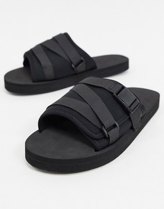 Черные шлепанцы ASOS DESIGN-Черный