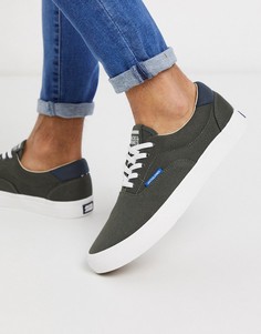 Парусиновые кроссовки хаки Jack & Jones-Зеленый