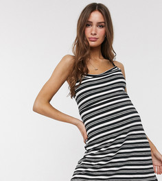Платье мини в полоску черного и белого цвета ASOS DESIGN Maternity-Мульти