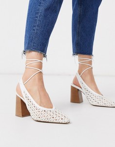 Белые туфли на каблуке с острым носом ASOS DESIGN-Белый