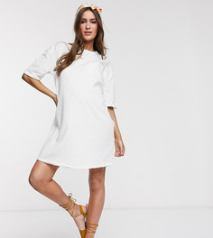 Белое платье-футболка в стиле oversized с карманом ASOS DESIGN Maternity-Белый