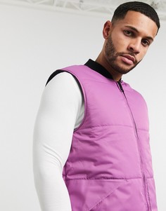 Черно-фиолетовый двусторонний дутый жилет ASOS DESIGN-Черный