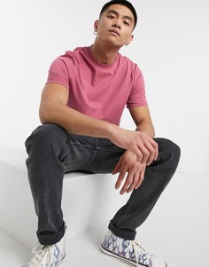 Розовая футболка из органического хлопка с круглым вырезом ASOS DESIGN-Розовый
