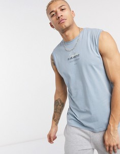 Голубая майка с принтом на спине Jack & Jones Originals-Синий