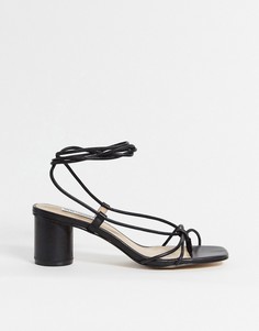Черные легкие босоножки на среднем каблуке Steve Madden-Черный