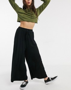 Укороченные брюки с затягивающимся шнурком ASOS DESIGN-Черный