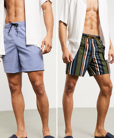 Набор из 2 шортов для плавания средней длины ASOS DESIGN, скидка-Мульти