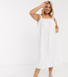 Белый сарафан миди на бретельках ASOS DESIGN Curve