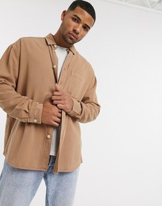 Бежевая джинсовая рубашка в стиле oversized из органического хлопка ASOS DESIGN-Бежевый