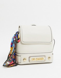 Рюкзак цвета слоновой кости с шарфом Love Moschino-Кремовый