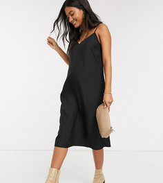 Черное платье-комбинация миди ASOS DESIGN Maternity-Черный