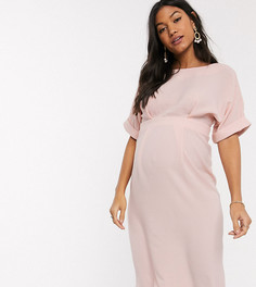 Бледно-розовое платье миди ASOS DESIGN Maternity-Розовый