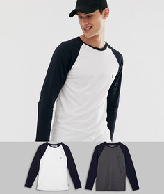 Набор из 2 лонгсливов с рукавами реглан French Connection-Белый