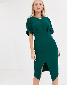 Зеленое платье миди ASOS DESIGN-Зеленый