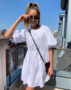 Белое свободное платье мини ASOS DESIGN-Белый